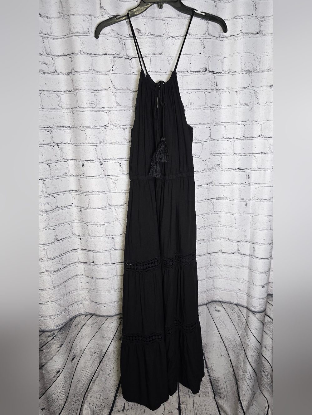 Tommy Bahama Black Halter Maxi Dress Size Small